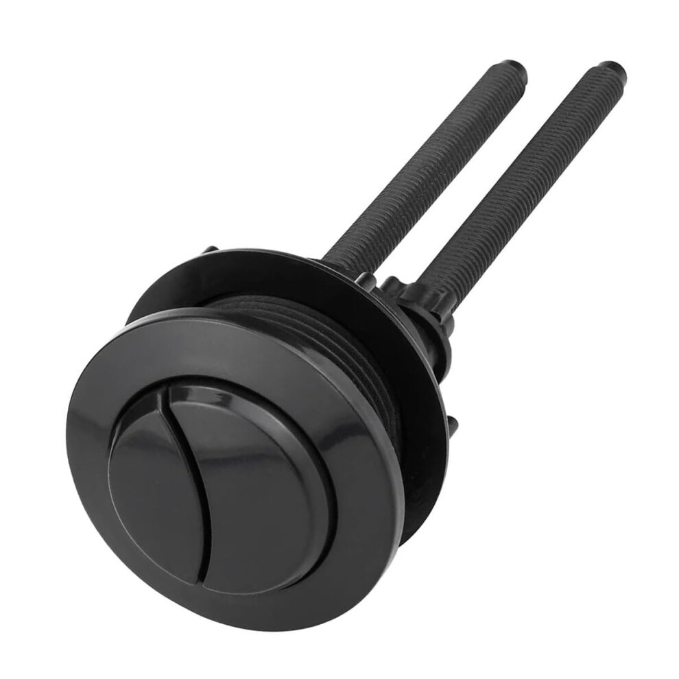 48mm Black Toilet Flush Button Universal Fit For Tanks Durable Plastic Easy Install Modern Design Efficient Flushing 1Pc
