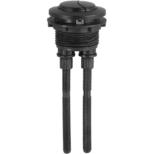 48mm Black Toilet Flush Button Universal Fit For Tanks Durable Plastic Easy Install Modern Design Efficient Flushing 1Pc 2