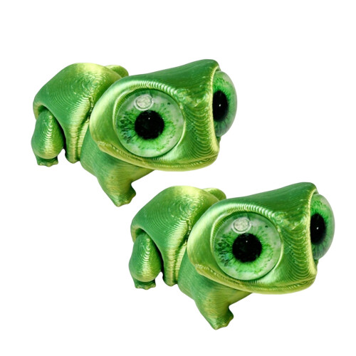 Big Eye Frogs Statue Movable  Limb  3D Printing-Yellow  Green