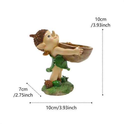 Vogeltränke, Gartenzubehör, Vogelfutternapf, Elfenfigur, 2