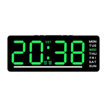 LED Clock Digital Alarm Clock With Adjustable Brightness-Green