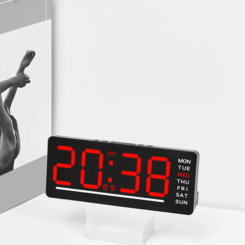 LED Clock Digital Alarm Clock With Adjustable Brightness-Green 1