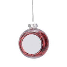 Boule de noël par Sublimation de 8cm, pendentif d'arbre vierge-1