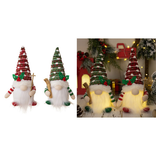 Poupée Gnome de noël faite à la main, sans visage, cadeau,-Vert 2