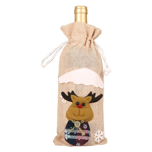 Couverture de bouteille de vin de noël, sac de bouteille de-D