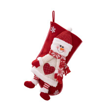 Bas de noël coloré, charmant pendentif de sac-bonhomme de neige