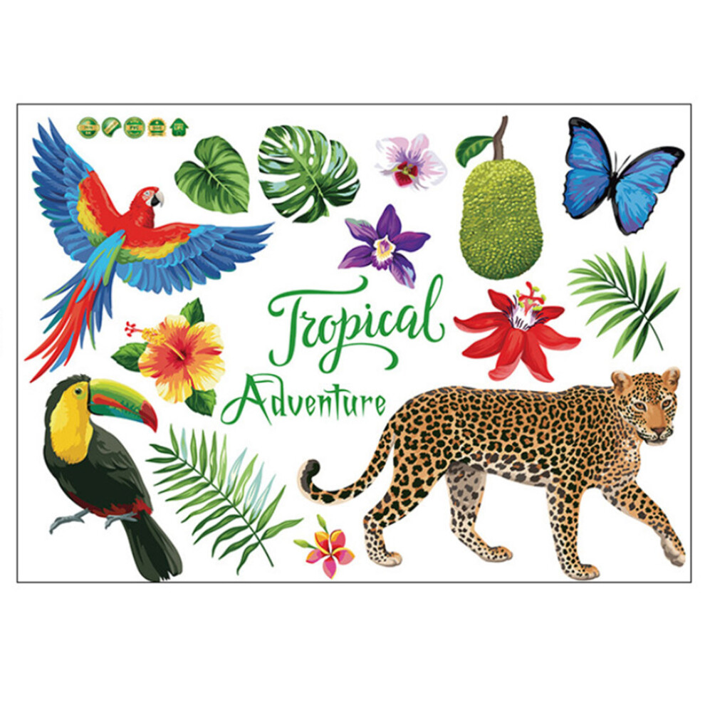 Removable Safari Stickers, Jungle Animal Wall Decals, Non-Toxic And Harmless Kids Room Decor, Easy Application Vinyl Wildlife Wall Art, For Bedroom, K