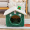 Lits pour chats d'intérieur, grotte pour chat, lit en-Vert S 7