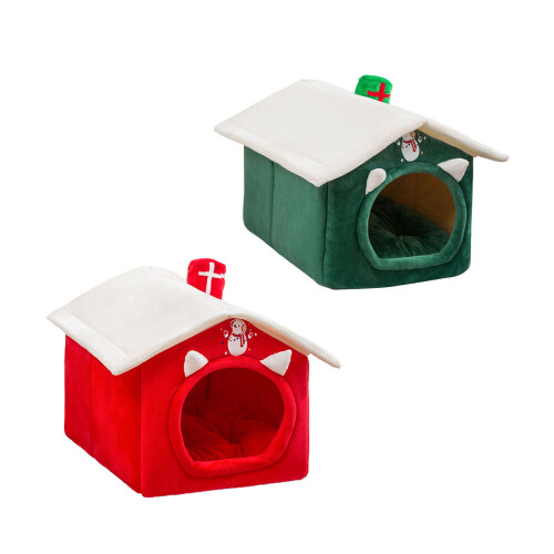 Lits pour chats d'intérieur, grotte pour chat, lit en-Vert S 2