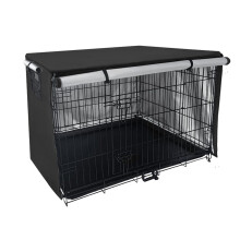 Dog Crate Cover Kennel Shelter Shade All-Black 63.5x48x50.8cm