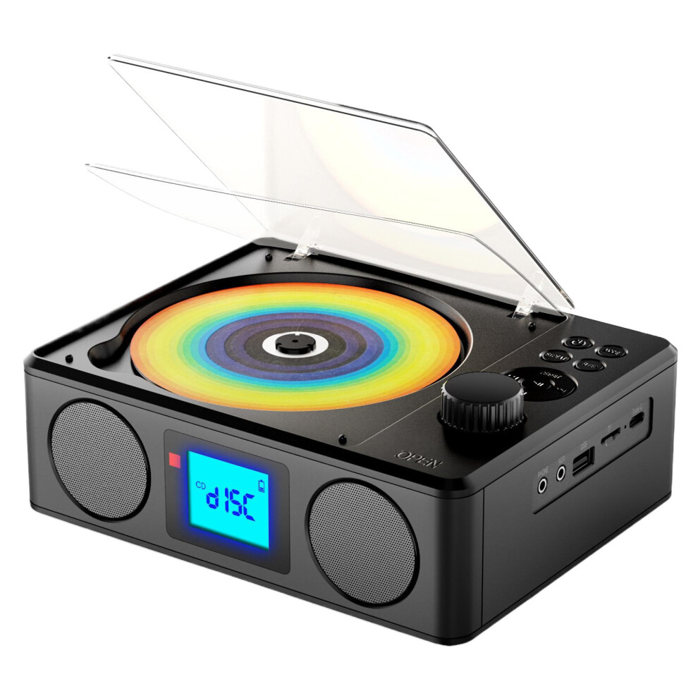 (TYPE1, NO1) Bluetooth Alarm Clock CD Player Retro Style Speaker Cd Player With