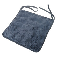 Thicken Square Plush Seat Cushion Furry Fleece-Dark Gray 40cm