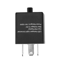 3-Pin Einstellbarer LED-Blinkrelais für Motorrad & Autosignale, Schwarz