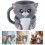 Decorative Animal Theme Ice Cream Container-Cat gray With spoon 3
