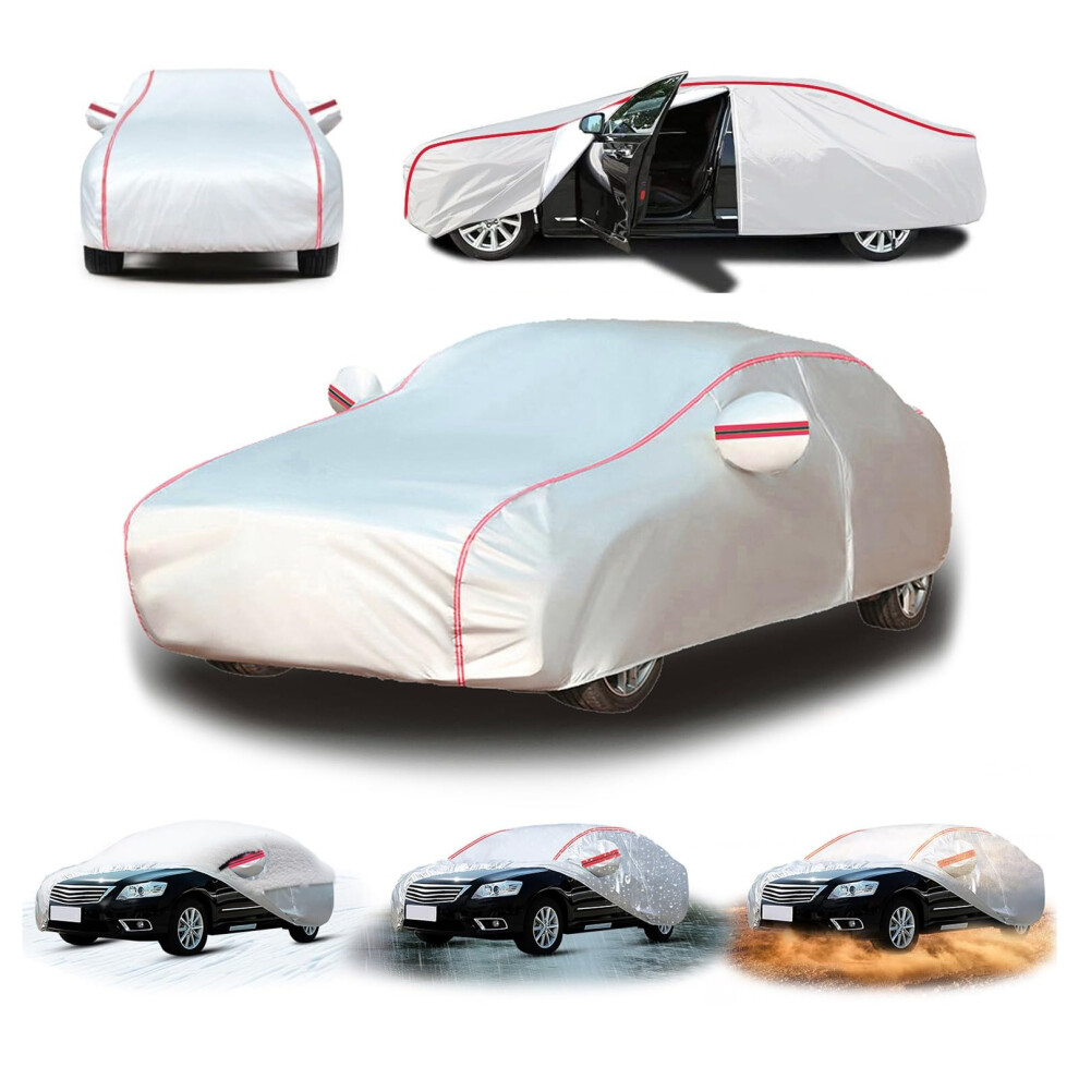 Half Car Cover Thick Allweather Car Cover Windscreen And Snow Frost Protection Silver 9105992404353