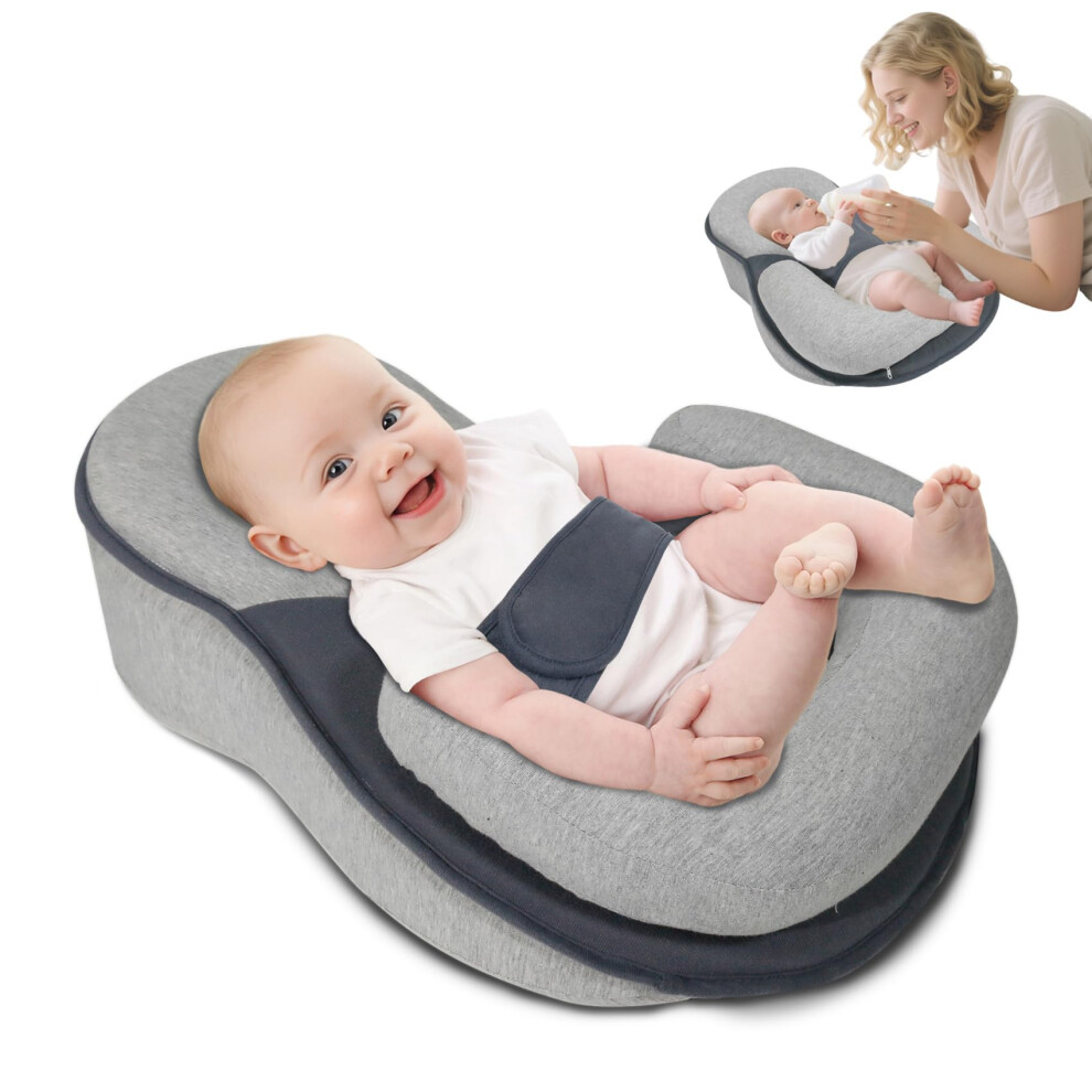 Anti Reflux Pillow Baby With Strap, Nursing Pillow For Breastfeeding, SpitUp Reduction, Bottle Feeding, Tummy Time