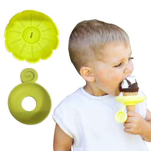 1/4Pieces Functional Silicone Ice Creams Grip For-Red flower 2