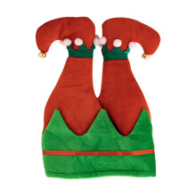 Feestelijke kerstmuts met elfbroekontwerp Grappige-rood en groen