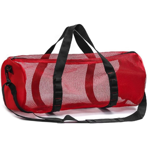Scuba Diving Mesh Bag For Gear And Accessories, Ample Storage, Red, Comfortable Design 1