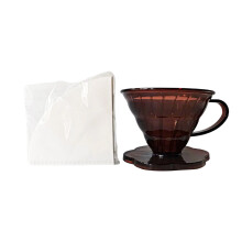 Reusable Coffee Filter Cup with Large Handgrip-Brown brown L