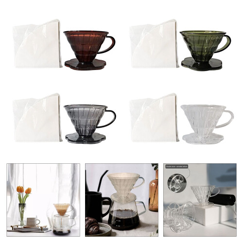 Reusable Coffee Filter Cup with Large Handgrip-Brown brown L 2