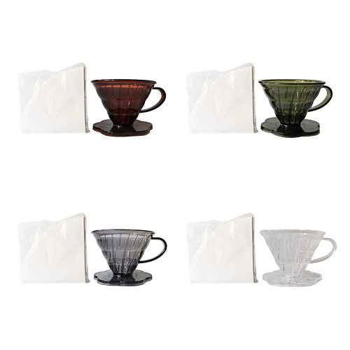 Reusable Coffee Filter Cup with Large Handgrip-Brown brown L 1