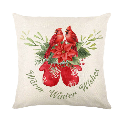 Kerst decoratieve kussensloop 45x45cm linnen kussensloop-4