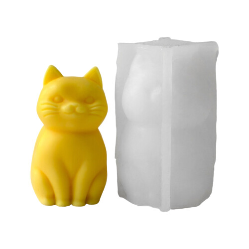 Moule à bougie 3D en forme de chats, en Silicone réutilisable,