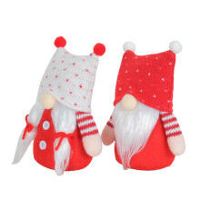 Schneemann Strickmütze Gesichtslose Puppe Weihnachtsdekoration