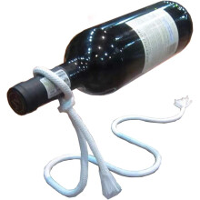 Creative Metal Chain Suspension Wine Rack, Gravity Wine Bottle Holder with Artistic Appearance for Living Room Decor