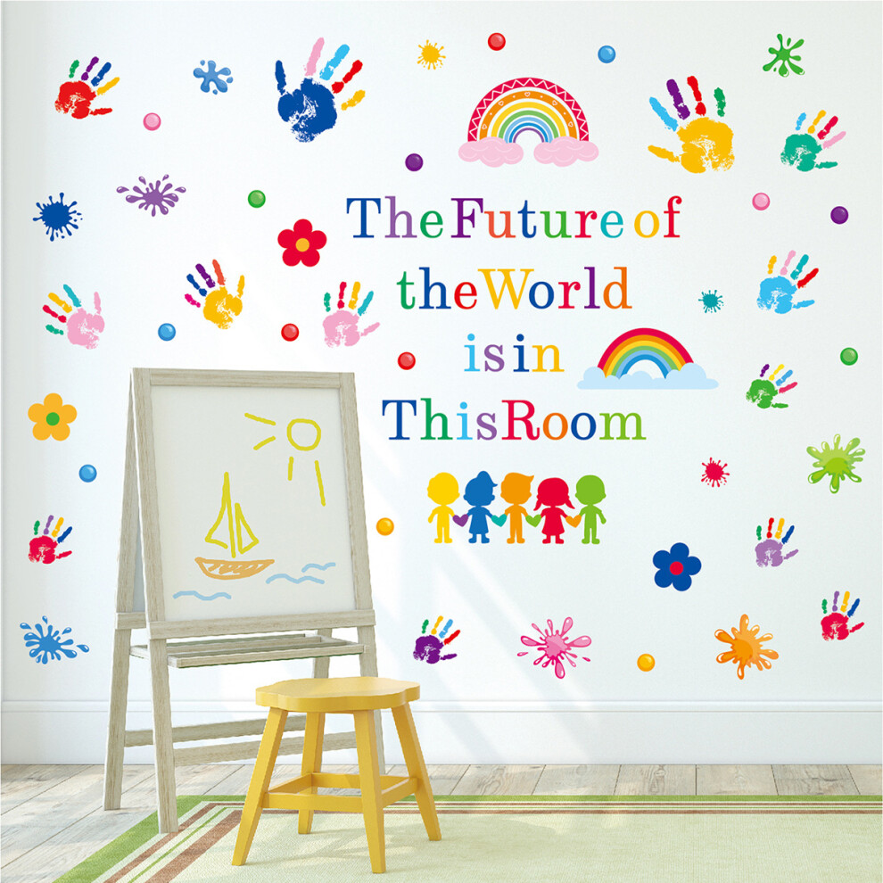 Vinyl Wall Stickers for Kids Decor, Motivational Phrases Wall Decals with Inspirational Quotes, Colorful Peel and Stick Art for Nursery Classroom Play