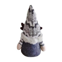 Gestrickte Weihnachts-Hirschgeweih-Mütze,-Schnurrbartpuppe