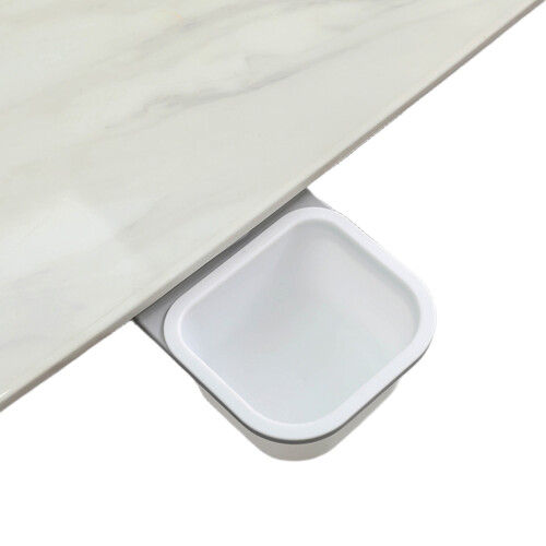 Multifunctional Desktop Rotating Trash Can-White gray Posting