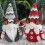 Gestrickte Weihnachts-Hirschgeweih-Mütze,-Schnurrbartpuppe 5