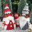 Gestrickte Weihnachts-Hirschgeweih-Mütze,-Schnurrbartpuppe 7