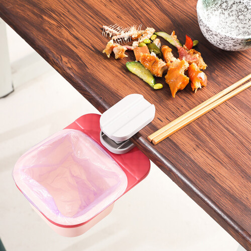 Multifunctional Desktop Rotating Trash Can-White gray Posting 2