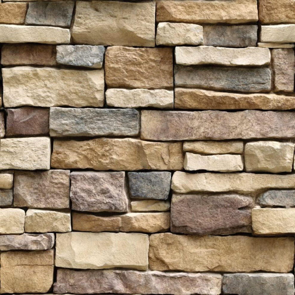 Wallpaper For Interior Walls, Peel And Stick Faux Brick Vinyl Wrap With Realistic Design Texture, Self Adhesive Waterproof Stone Contact Paper For Kit 9012352619060