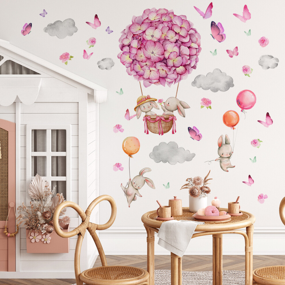 Wall Decals for Nursery Office Bedroom, DIY Decoration Wall Stickers Removable Clouds Art Peel and Stick Wall Decor, Realistic Watercolor Patterns Eas