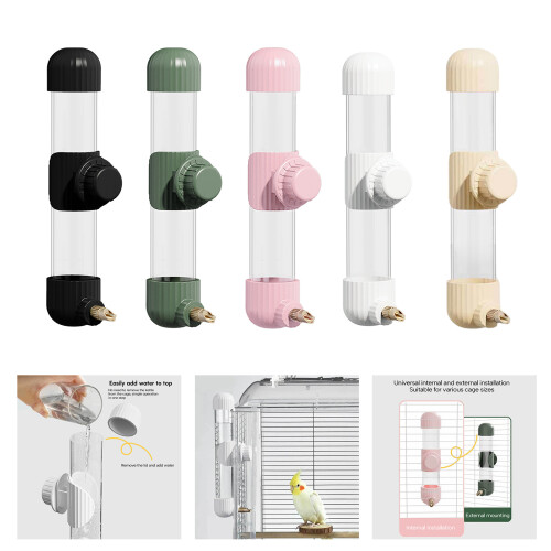 Cage Water Bottles Automatic Feeder Top Fill No Drip-Pink L 2