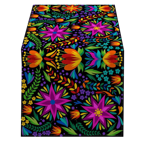 Mexico Flower Table Runner Ethnic Halloween Party Kitchen-6