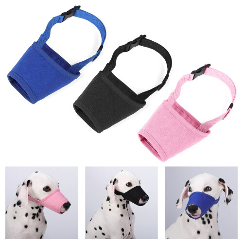 Breathable AntiBarking Dog Muzzle Adjustable Strap-Black L 2