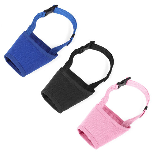 Breathable AntiBarking Dog Muzzle Adjustable Strap-Black L 1