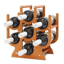 Wooden Countertop Wine Rack 7 Bottle Capacity Standing Shelf 13 X 6.69 X 11.8 Inch Home Kitchen Bar Decor