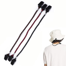 Hat Retainer Clip Set, 25 Cm Length, 3 Pieces, Black/Brown/Burgundy, Adjustable Cap Lanyard For Fishing, Golf, Boating