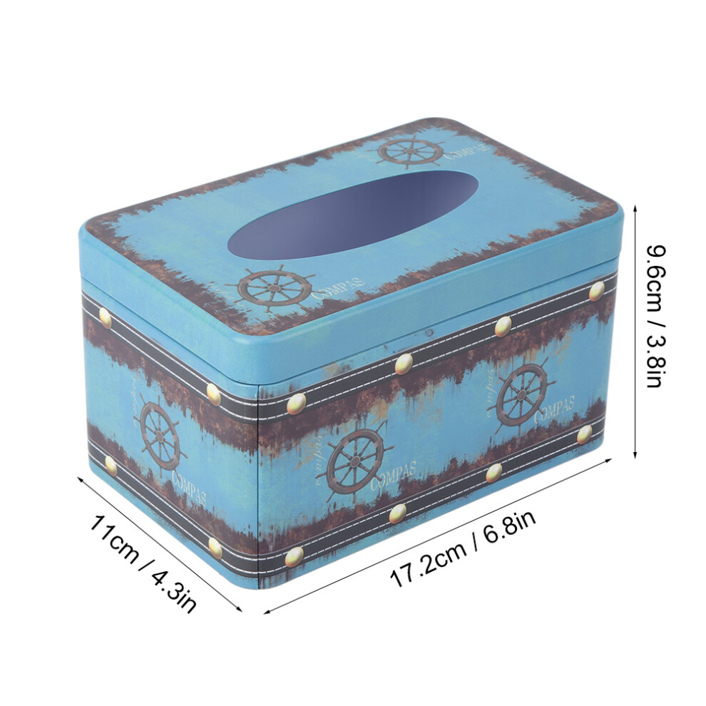 Vintage Tinplate Tissue Holder Box, 17.2x11x9.6cm, Old Rudder Style-image-OPC-PN9N8HP-NEW
