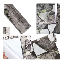 Selbstklebende, dekorative Wandtapete mit 3D-Ziegelmuster, wasserfest, mit realistischer Steinstruktur, Stück