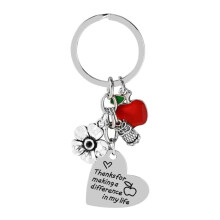 Llavero hipoalergénico con exquisitas decoraciones, llavero con cita inspiradora, material duradero para regalos de agradecimiento a los maestros,