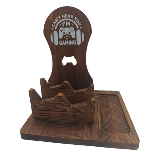 Draagbare houten hoofdtelefoonhouder-Stijl 1