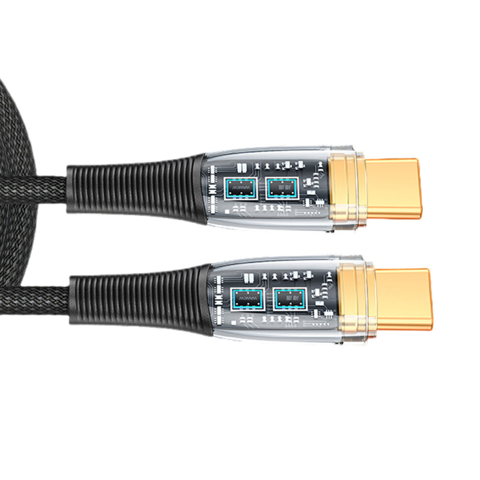 Advanced 100W Type C Charging Cord-1.2M Ctoc Transparent Bk 7704000213769