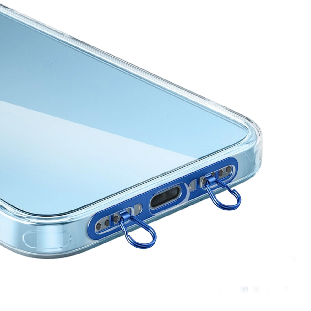 Metal Phone Lanyard Clip With Double -Gem Side Buckle Blue 7704000213530